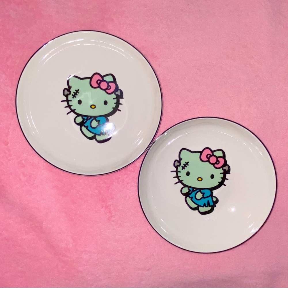 Hello Kitty Frankenstein Halloween Ceramic Kitchen Bowl Sanrio Silver Buffalo